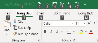 MS excel, phím tắt excel